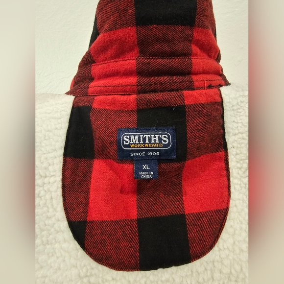 Smiths Workwear Fleece Lined Shirt Jacket Men's Red/Black XL EUC - Picture 5 of 6